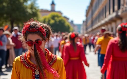 Participantes en una festividad tradicional española